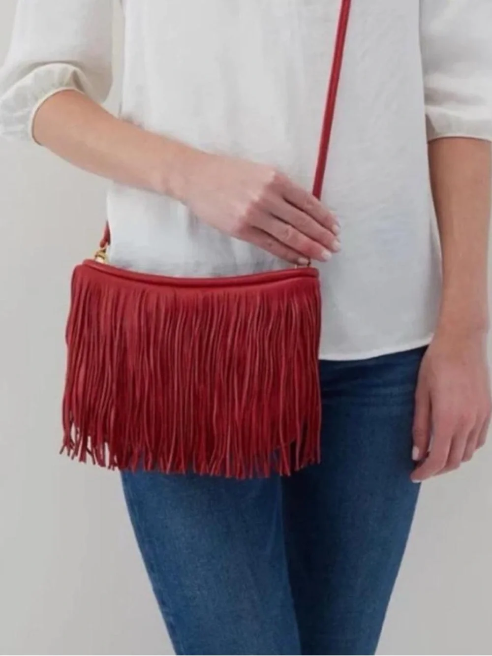 Red Fringe Crossbody Bag - Women - Picture 2 of 7